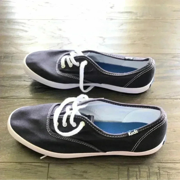 Keds Champion Original Navy Blue Canvas Sneakers, Dream Foam,lace up, flats - Picture 5 of 8